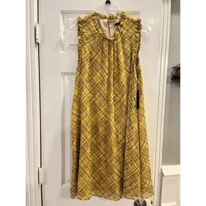 Sleeveless Shift Lightweight Plaid Academia Twee Coquette Dress Women 12 Travel